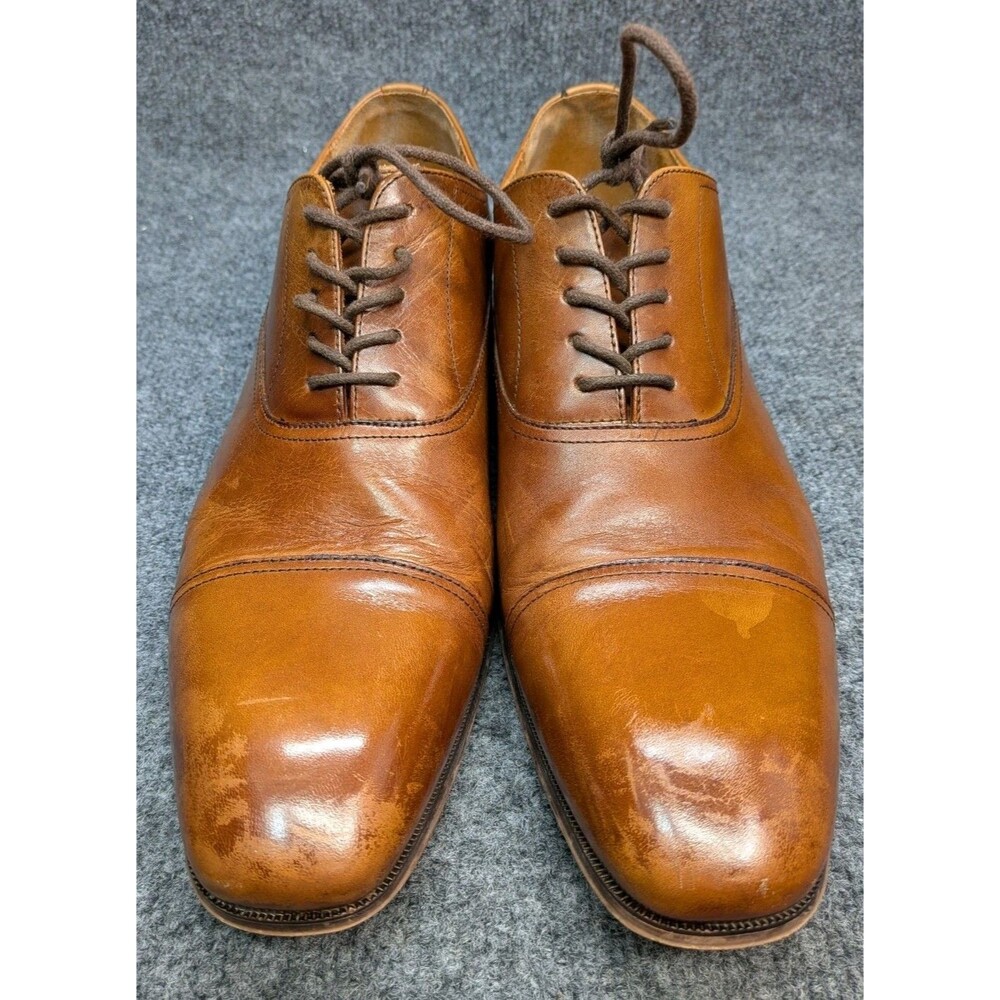 Florsheim Mens 11 D Brown Leather Cap Toe Oxford Dress Shoes Memory Foam